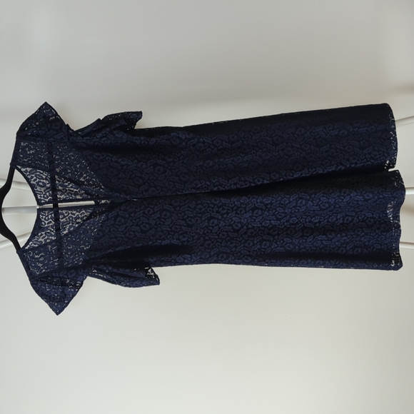 RW&CO. Navy Blue Lace Cold Shoulder Dress, Size 6 - Picture 5 of 5